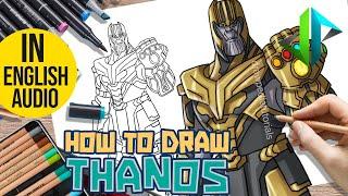 DRAWPEDIA HOW TO DRAW *NEW* THANOS from MARVEL & FORTNITE - STEP SKIN BY STEP DRAWING TUTORIAL