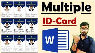 Automatic ID card creation in MS word  Create Multiple Id Cards  @ComputerGyan1