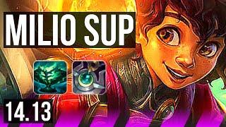 MILIO & Ezreal vs PYKE & Veigar SUP  3222 Rank 13 Milio  NA Challenger  14.13