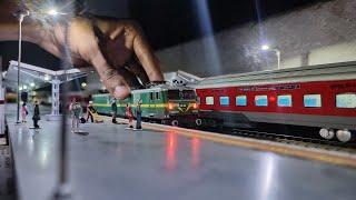 Night scene of Indian Railways Station Model ● Train Announcement At Station