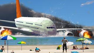 Emergency Landing On The Beach After Engine Exploded - Airplane Crashes  Besiege plane crash