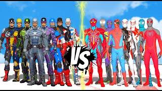 SPIDERMAN COLORFUL TEAM VS CAPTAIN COLORFUL TEAM - GTA 5 EPIC BATTLE