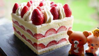 Strawberry Sponge Cake  Japanese Strawberry Shortcake Recipe