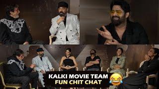 #Kalki2898ad Interview Fun Chit Chat with Prabhas Amitabh Kamal Haasan & Deepika Padukone