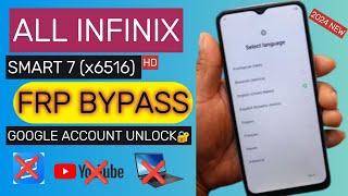 All Infinix Smart 7 HD x6516 FRP Bypass   Google Account Unlock  New Method 2024