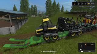 Lets Play Farming Simulator 2017  Goldcrest Valley  transporting the log equipment  Episode 37