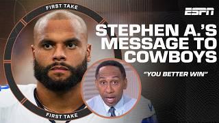 Stephen A.‘s message to the Cowboys YOU BETTER WIN THIS GAME VS. THE GIANTS ️  First Take