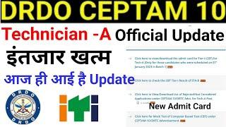 DRDO CEPTAM 10 Official Update Technician A Admit Card Download Electrician Trade