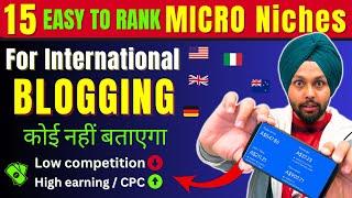 15Easy to rank MICRO niches for International Blogging 2024  Best micro niche for blogging 2024