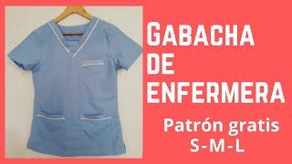 Gabacha de enfermería - Patrón  escalado corte y confección paso a paso