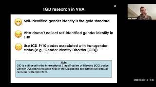 MVP Showcase Developments in Research and Health Care for Transgender and Gender Diverse Veterans