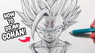 How To Draw GOHAN SSJ2 For Beginners - Easy Tutorial