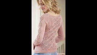 Вязаный Спицами Ажурный Пуловер - 2019  Knitted Knitting Needles Openwork Pullover