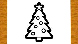 HOW TO DRAW A CHRISTMAS TREE  Easy drawings