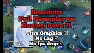 Huawei nova 7iGaming Test - Mobile Legends Bang Bang  ULTRA GRAPHICS Benedetta Full Gameplay 