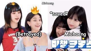 twice chaeyoung & jihyo betrayed by their members and then there’s michaeng