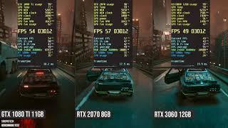 RTX 3060 12GB  vs RTX 2070 vs vs GTX 1080 Ti test in 6 games