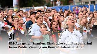 EM-Aus gegen Spanien Eindrücke vom Fußballkrimi beim Public Viewing am Konrad-Adenauer-Ufer