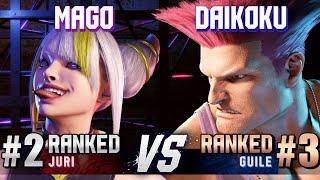 SF6 ▰ MAGO #2 Ranked Juri vs DAIKOKU #3 Ranked Guile ▰ High Level Gameplay