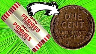 MYSTERIOUS OLD COIN DISCOVERED IN A ROLL OF PENNIES COIN ROLL HUNTING PENNIES  COIN QUEST