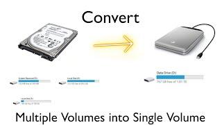 How to turn old hard drives into one large drive in Windows  Combine multiple volume into 1 volume