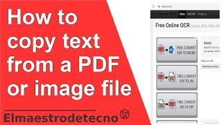 How to copy text from a PDF or image file Using an OCR