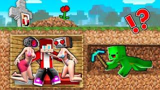 TV WOMAN and SPEAKER WOMAN SWIMSUIT with JJ BURIED ALIVE MIKEY DIGGING A GRAVE in Minecraft