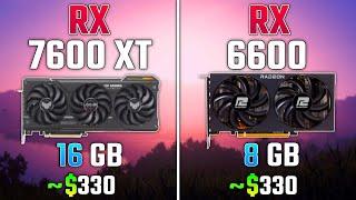 RX 7600 XT vs RX 6600 + R7 7800X3D  Test in 7 Games