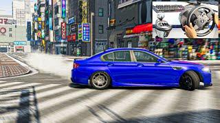 Drifting through Tokyo City in BeamNG Drive - BMW 5 Series F10  Thrustmaster TX