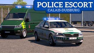 ‍️POLICE ESCORT with @tunatmp on CALAIS-DUISBURG  Police Patrol  TruckersMP Game Moderator