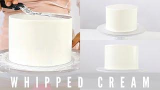 HOW TO DECORATE A CAKE WITH WHIPPED CREAM FOR BEGINNERS │ SHARP EDGES  SMOOTH SIDES │CAKES BY MK