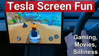 Gaming Movies YouTube The fun stuff on a Tesla Model Y  3 screen