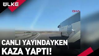 Canlı Yayın Yaparken Kaza Yaptı O Anları Anbean Kaydetti