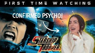 PSYCHO Girlfriend First Time Watching  Reaction to * STARSHIP TROOPERS *