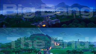 Fortnite  The Big Bang Event & The End Event Side by side