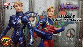 Marvel Legends Rescue y Capitana Marvel Infinity Saga End Game Exclusivo Amazon Revisión en Español