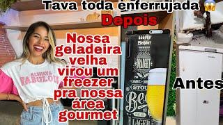 Como envelopar geladeira - deixamos ela nova de novo - restauramos a parte enferrujada 