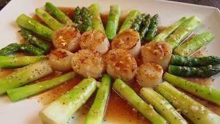 How to Cook the Perfect  Scallops w Asparagus in 10 mins • Chinese Seafood & Vegetable Recipe