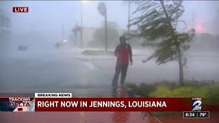 Hurricane Delta touches down in Jennings Louisiana