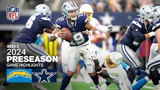 Los Angeles Chargers vs. Dallas Cowboys  2024 Preseason Week 3 Game Highlights