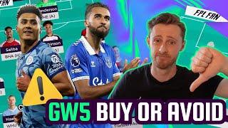 FPL GW5 BEST PLAYERS TO BUY & AVOID  AVOID WATKINS?  I Fantasy Premier League 2425