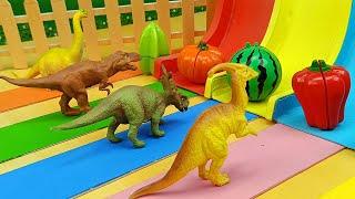 Animal & Dinosaur Adventures with Delicious Fruits  Fun Learning for Toddlers in English