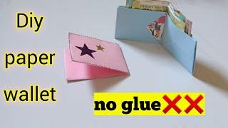 Diy paper walletNo glue paper walletNo glue paper craftOne sheet paper craftPaper craft no glue
