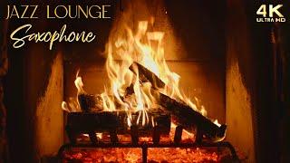  Jazz Lounge Music Fireplace  Cozy Saxophone Ambience