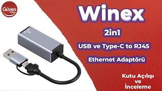 Winex 2in1 USB ve Type-C to RJ45 Ethernet Adaptörü İnceleme unboxing