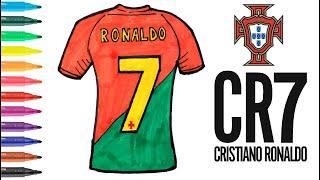 Easy Drawing Portugal National Jersey I Kolay Cristiano Ronaldo Portekiz Forması Çizimi