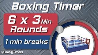 6 Round Boxing Match  Training Timer - 6 x 3min with 1 min Breaks
