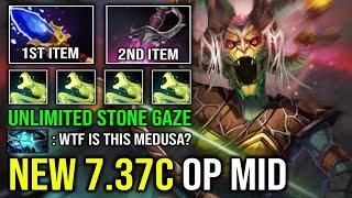 NEW 7.37C OP MID MEDUSA Khanda + Aghanim 100% Stone Gaze Root Skill Spam 1v5 Unkillable Dota 2