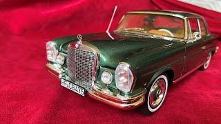 Mercedes Benz 250 SE Coupe W111 Limited Edition Unboxing year 1969 green metallic 118 Norev