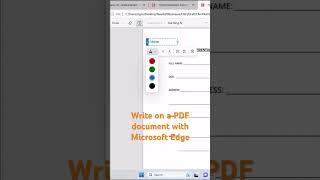 Write on a PDF document with Microsoft Edge